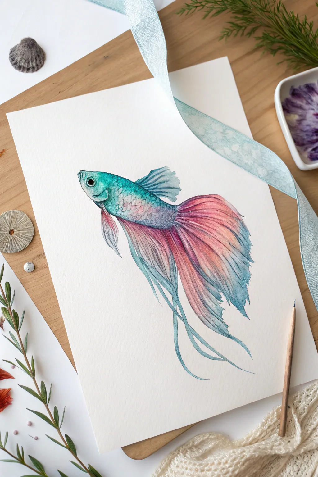 Flowing-fin fish with dreamy gradient colors, perfect for practicing smooth transitions and motion