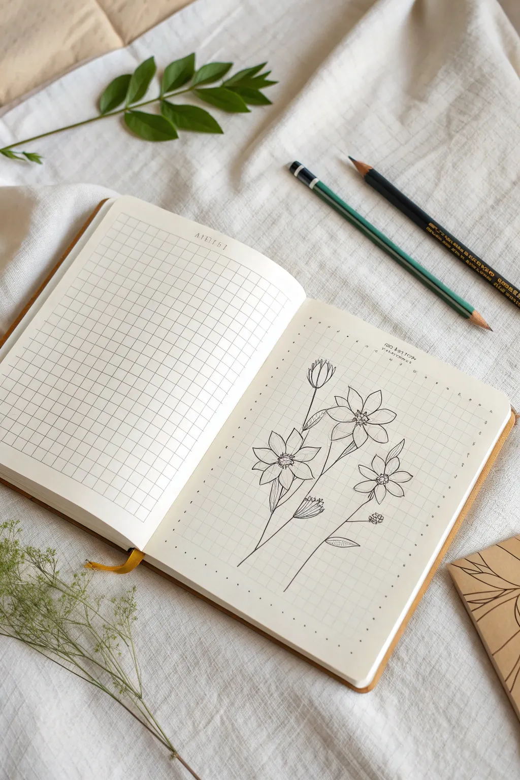 Upside-down grid method in action: calm studio setup showing reference and copy for accuracy