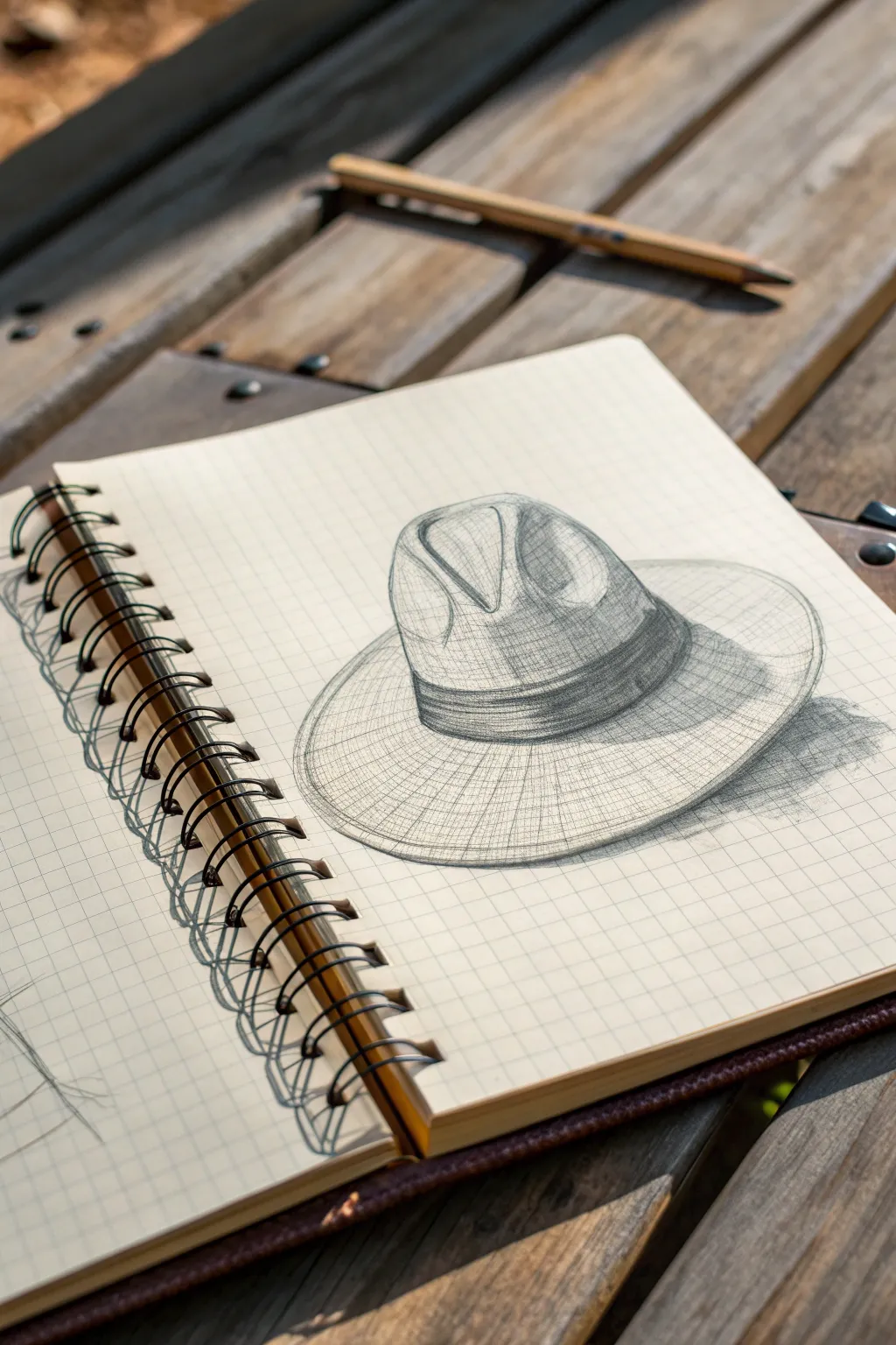Minimal hat rotation sheet: five clean views with light guidelines and bold linework.