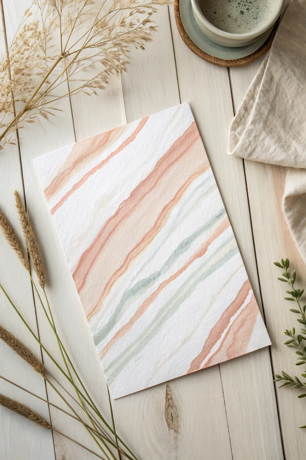 Glue-resist raised line wash with bright textured squiggles glowing through a soft watercolor veil