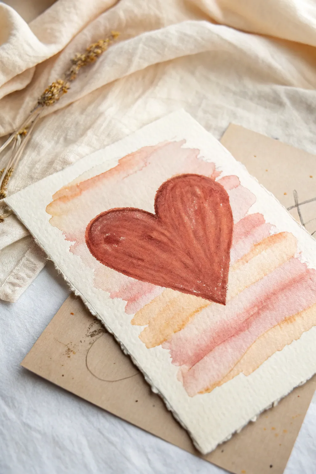 Painted love letter vibes: a bold heart over soft handwritten-style lines, simple and heartfelt