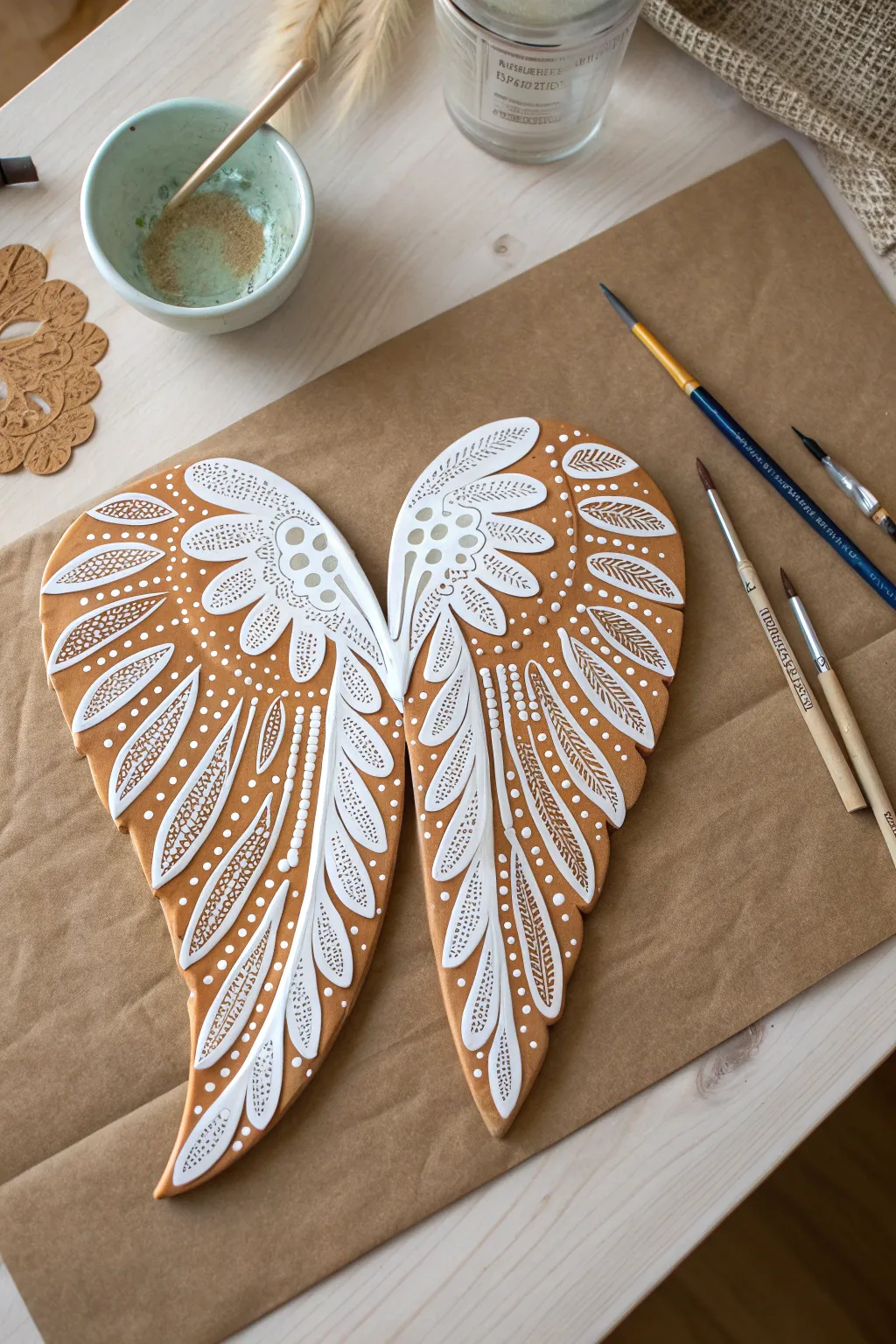 Transform recycling into boho décor with these painted cardboard sculptures.