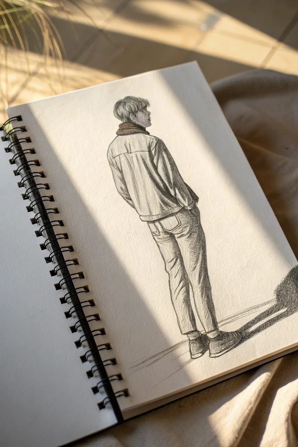 Minimalist back view pose study with neck and shoulder anatomy, perfect for people drawing ideas.