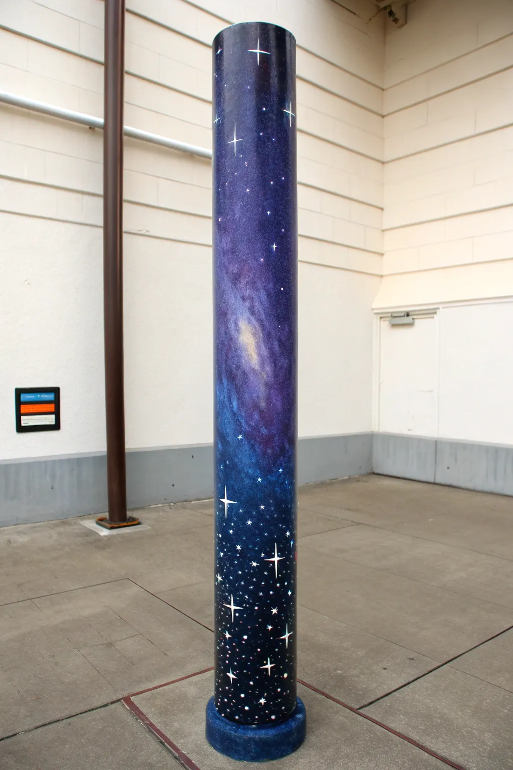 Midnight galaxy pole: deep navy, soft nebula glow, and crisp stars against dusky calm.