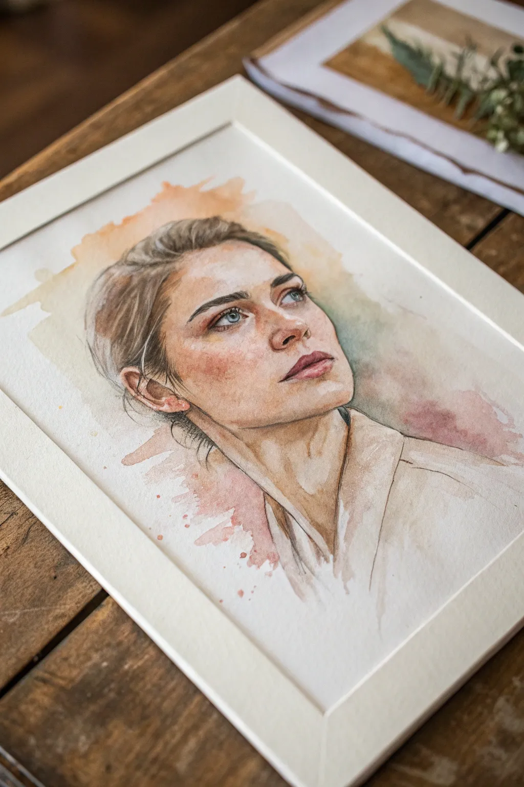 Loose watercolor portrait with expressive drips and soft splatter for effortless modern energy