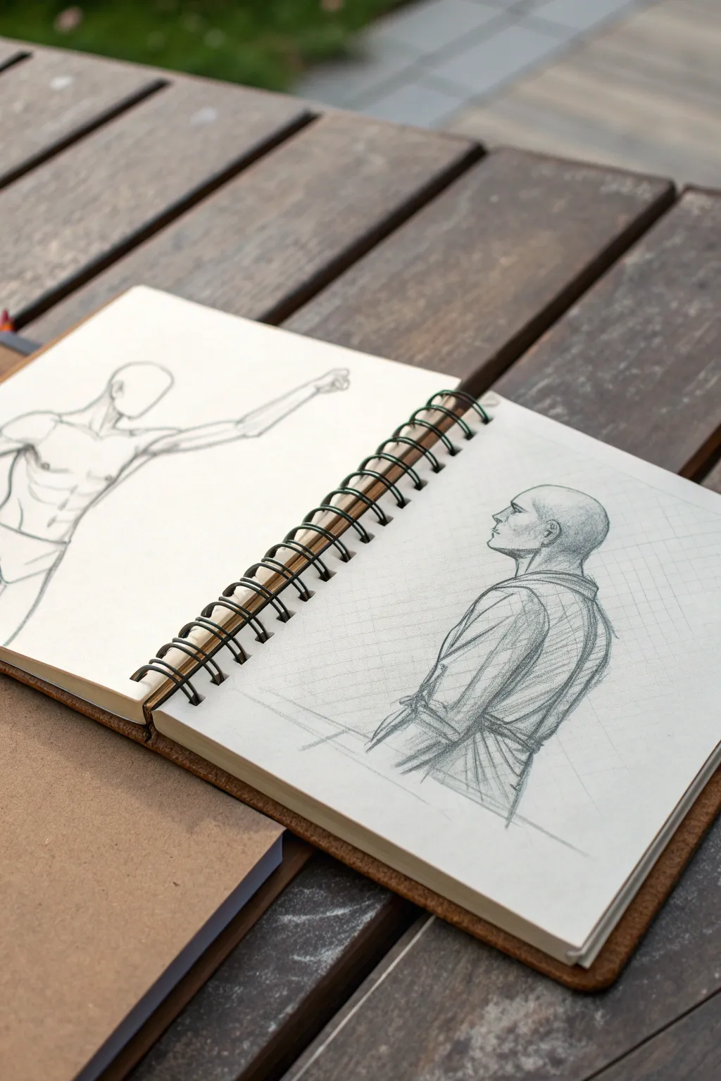 Punch and block pose pair: simple mannequin thumbnails capturing action and reaction in clean lines