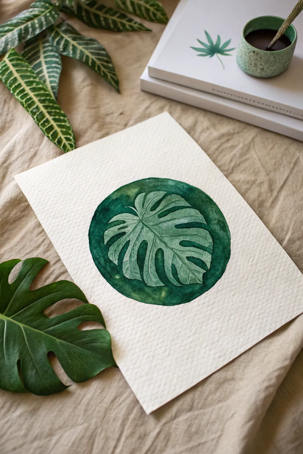 Capture nature's beauty with this chic negative space botanical circle concept.