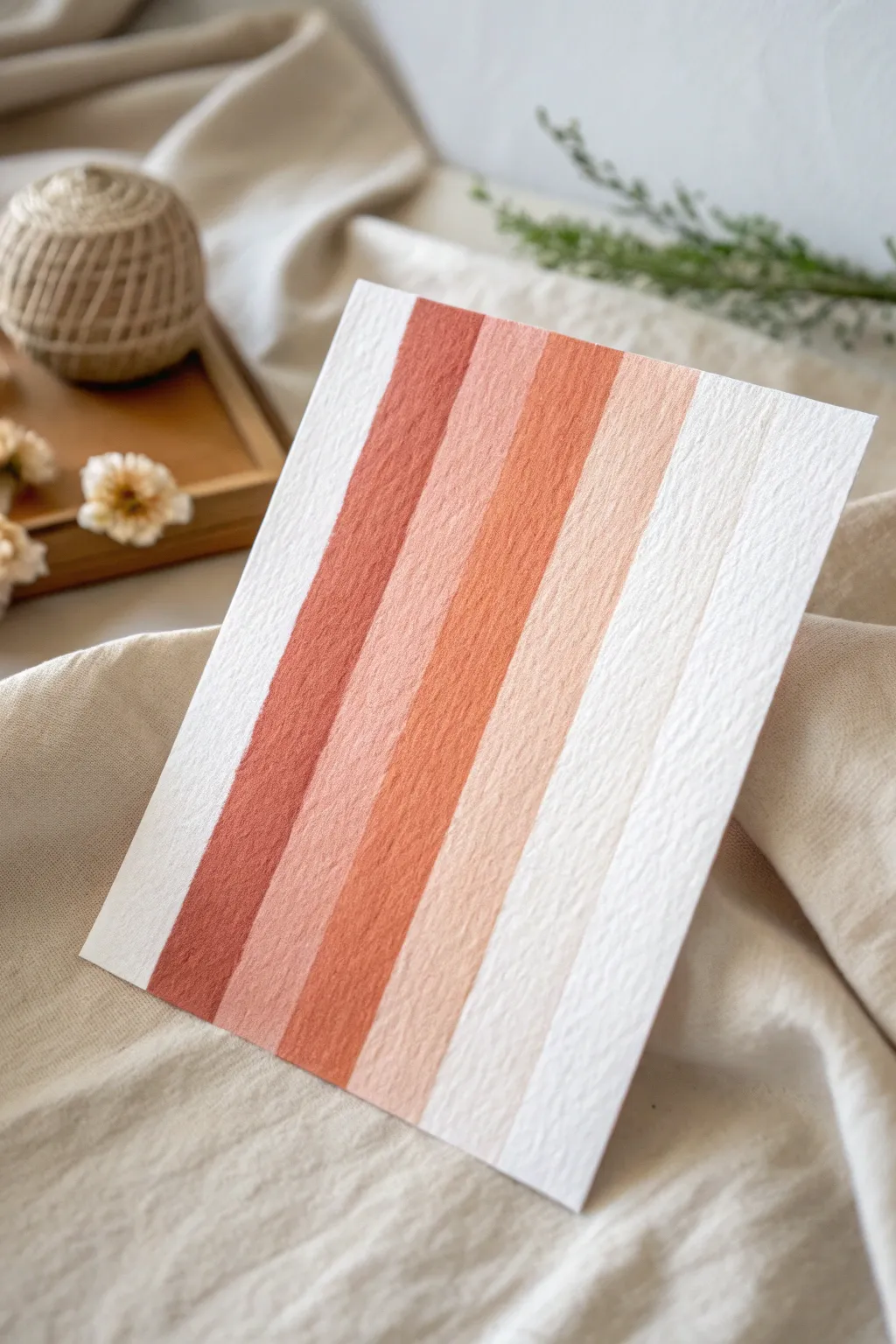 Vertical sponge ombre stripes: clean top edge, rich-to-soft fade for a calming minimal look
