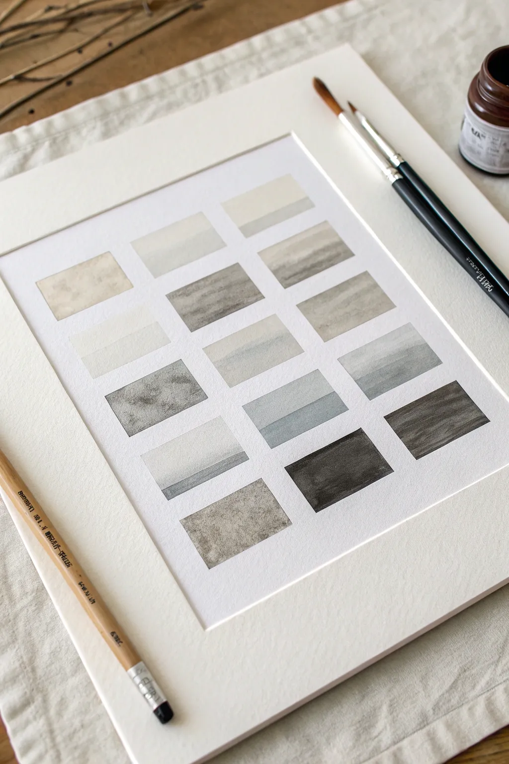 Plan your next painting using bold three-value thumbnails on a calm minimalist value sheet.