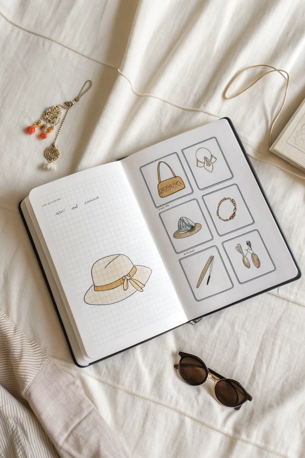 Three coordinated accessory theme packs in one clean sketchbook layout for instant style inspiration