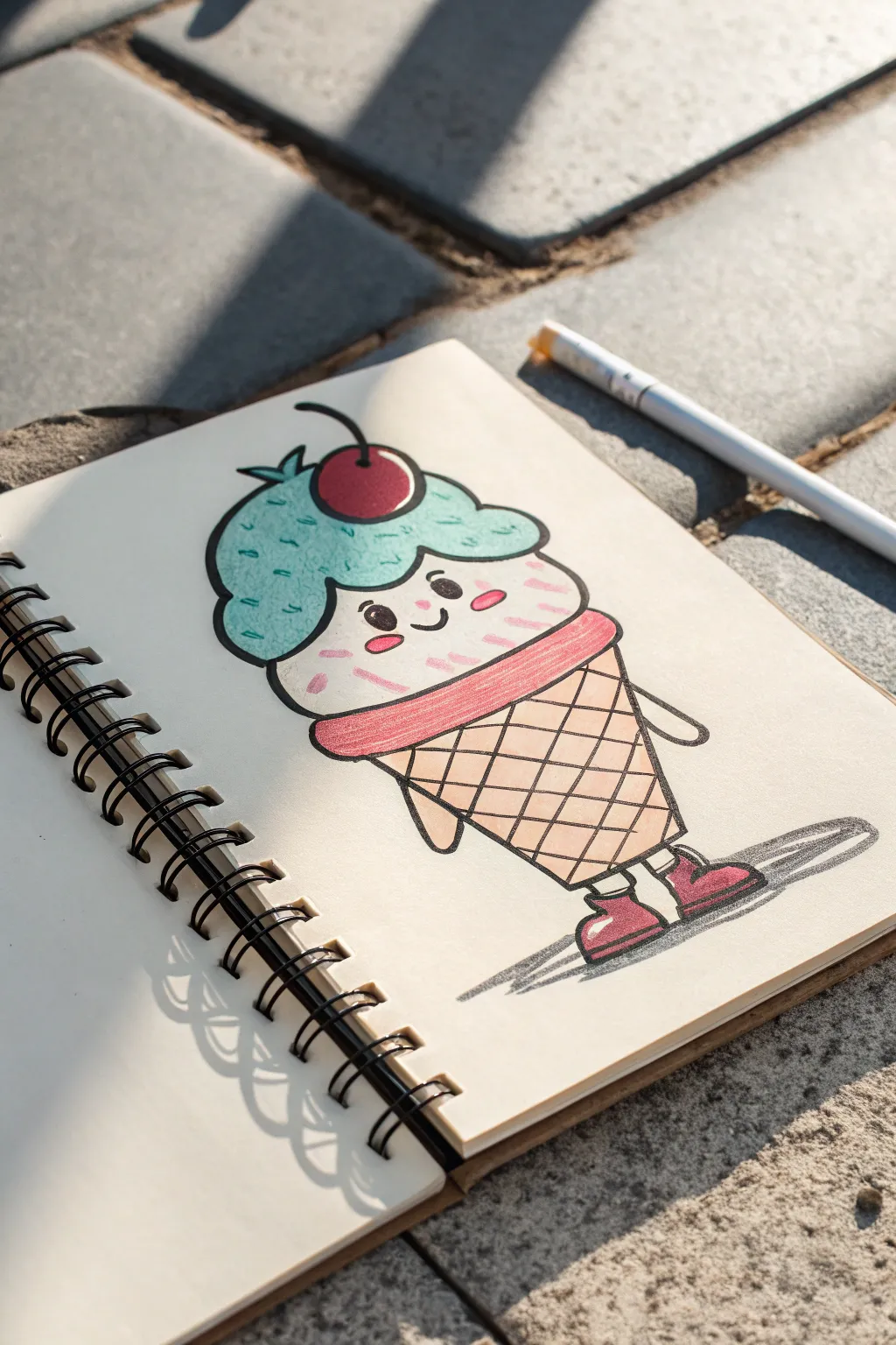 Food costume character sketch with bold outlines and a clean silhouette for animation