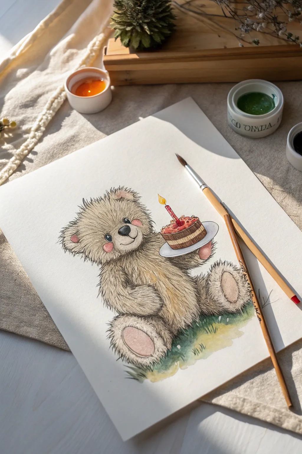This adorable teddy bear sketch makes the sweetest DIY birthday card. 🧸🎂 #drawingideas #art