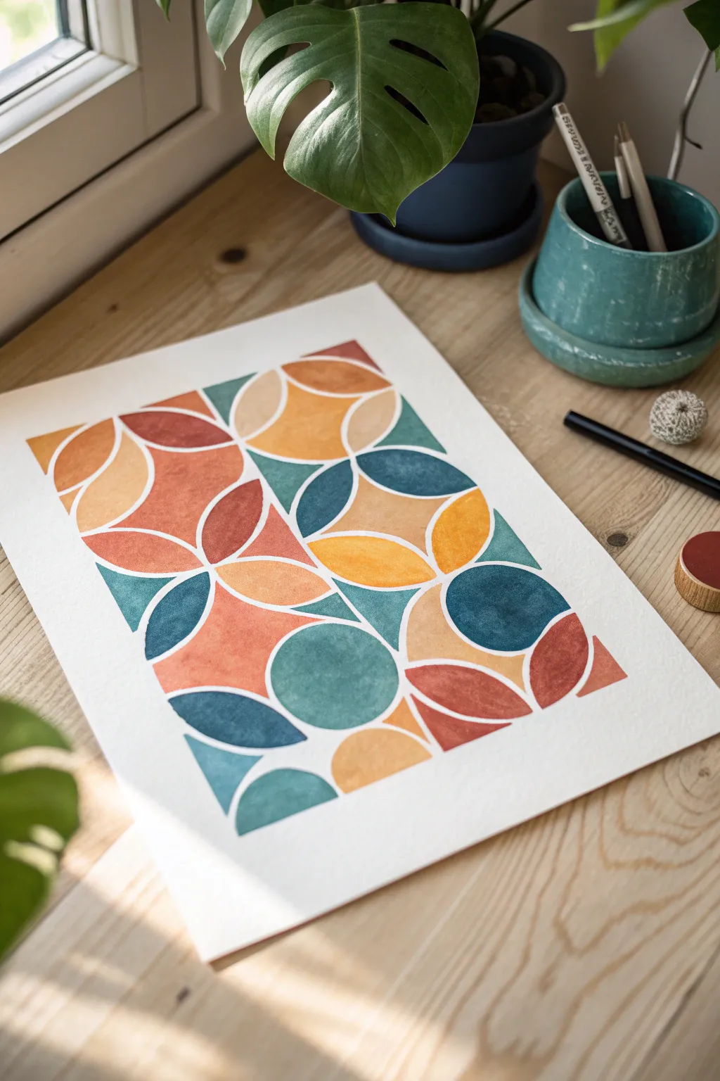 Abstract brush pen blobs with crisp white highlights for a modern minimalist pop of color