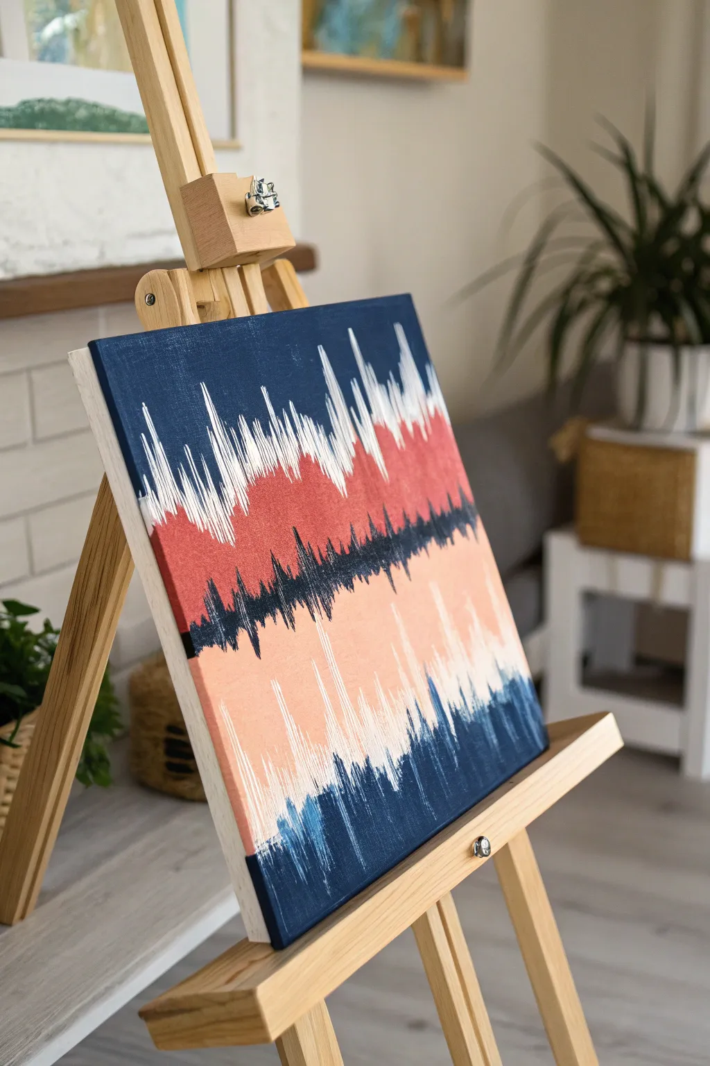 Paint to the beat with a bold abstract canvas and a chic limited palette for your party table