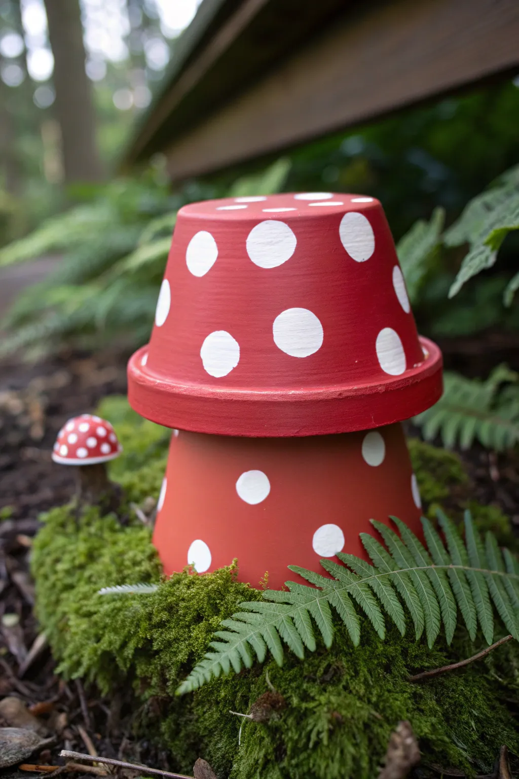 Add a splash of whimsy to your garden with these adorable DIY terracotta mushrooms.