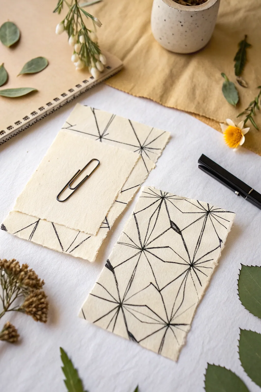 Torn paper meets tape and staples for a bold, patched-together connection collage idea