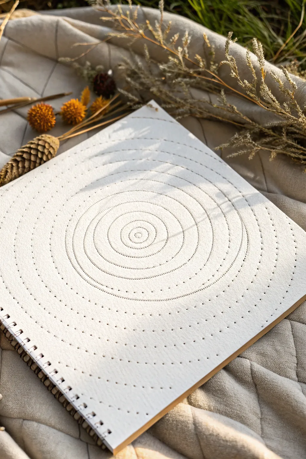 Spiral growth drawing idea: simple center lines evolving into textured, bold, boho detail