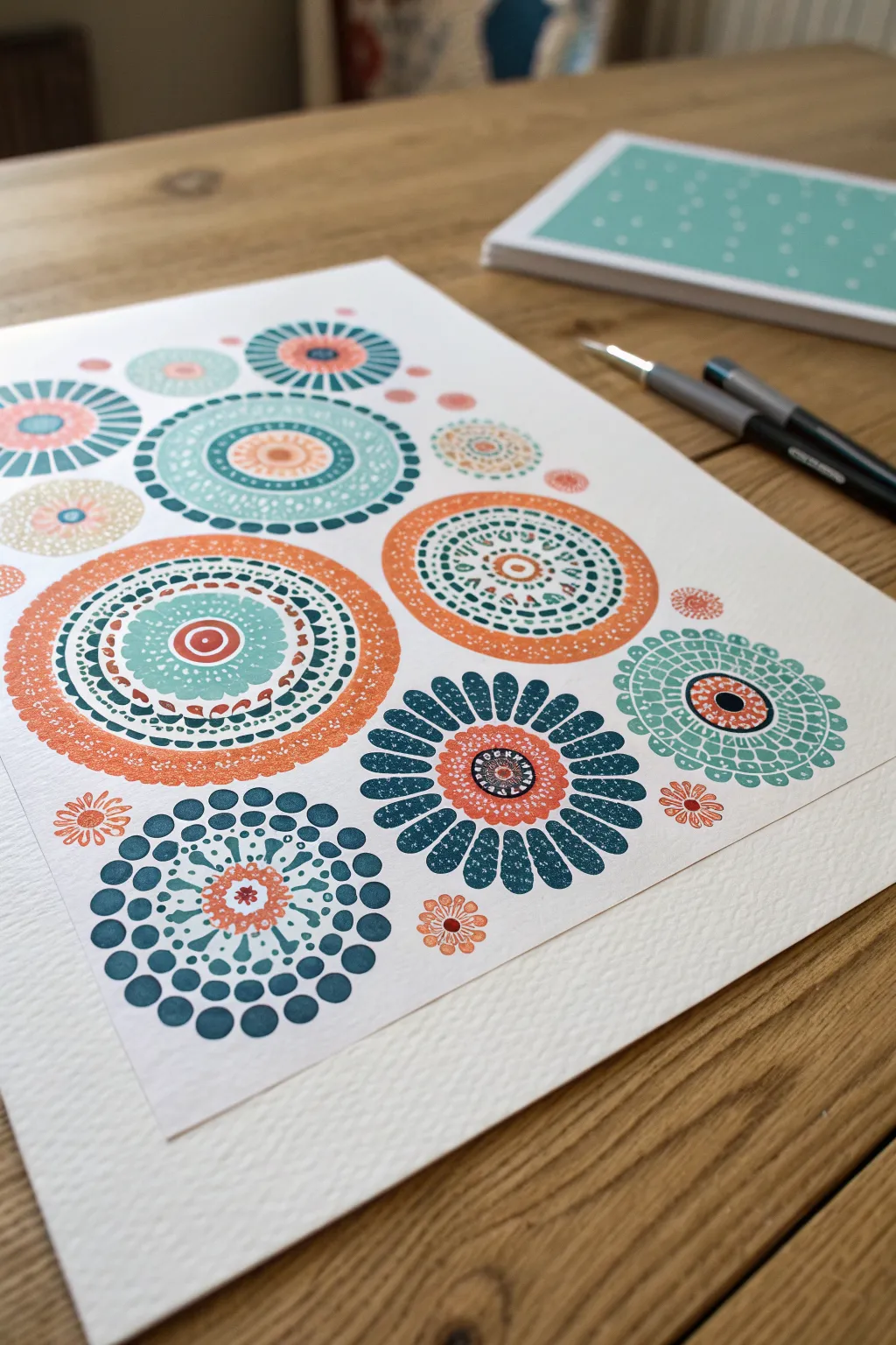 Bubble wrap dots + Q-tip details: a simple layered print with bold color contrast for kids.