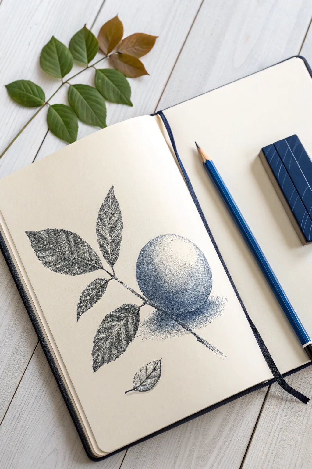One pencil only: a single-color sketch with bold values and texture in a clean minimalist setup