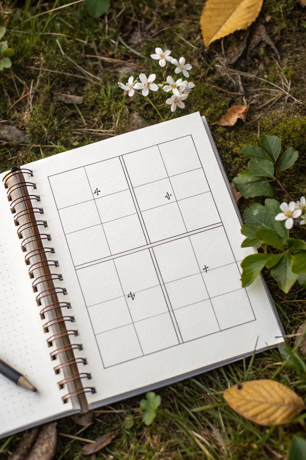 A 4x4 sketchbook grid of bite-size drawing steps, perfect for quick daily practice