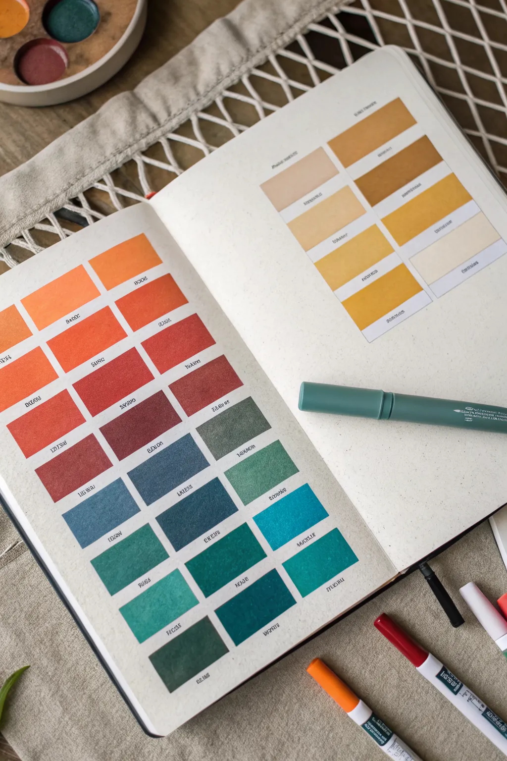 Tidy marker swatch chart with mini gradients for your sketchbook reference library