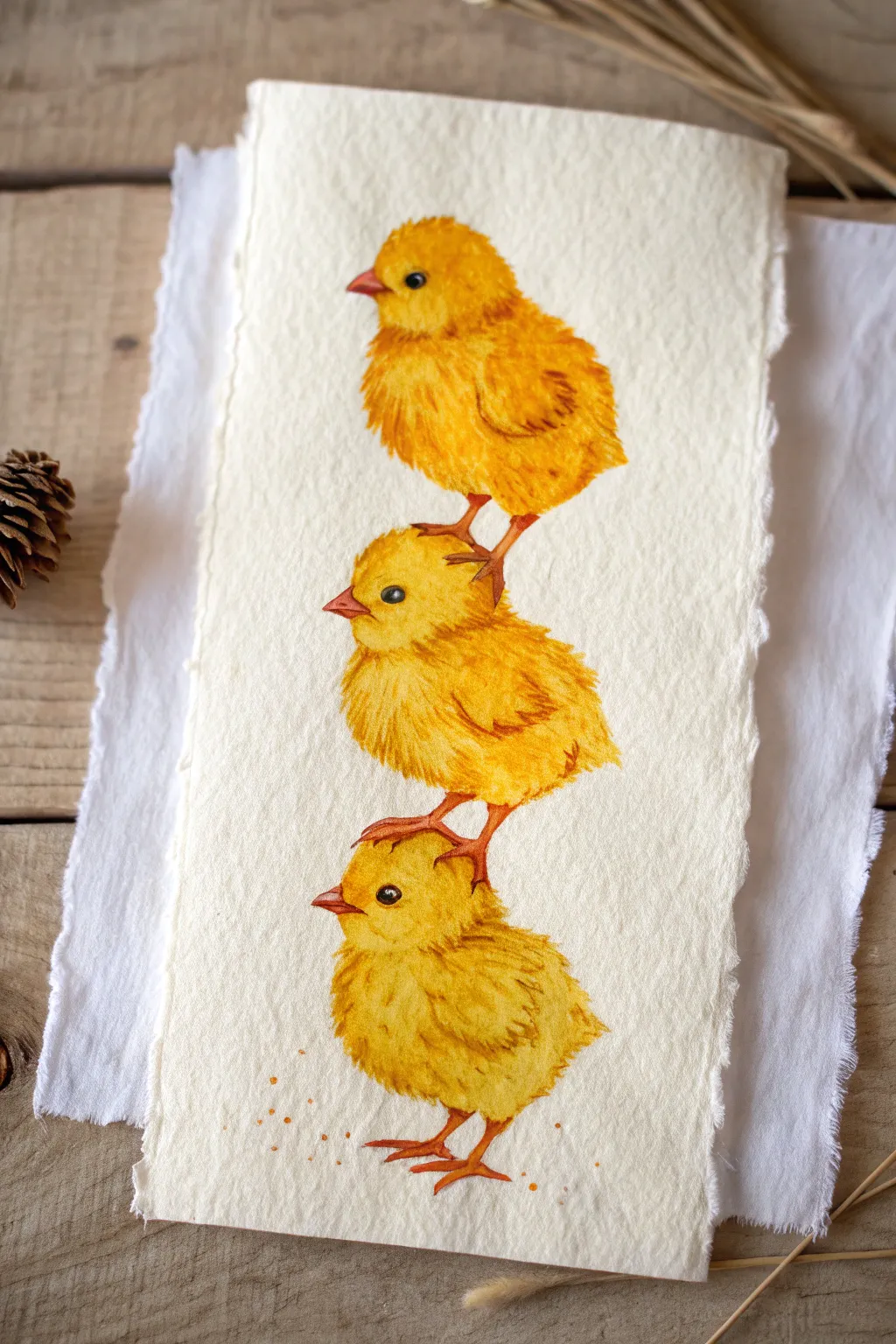 Create the cutest Easter art with this stacked chick totem idea. Simple & sweet! 🐥