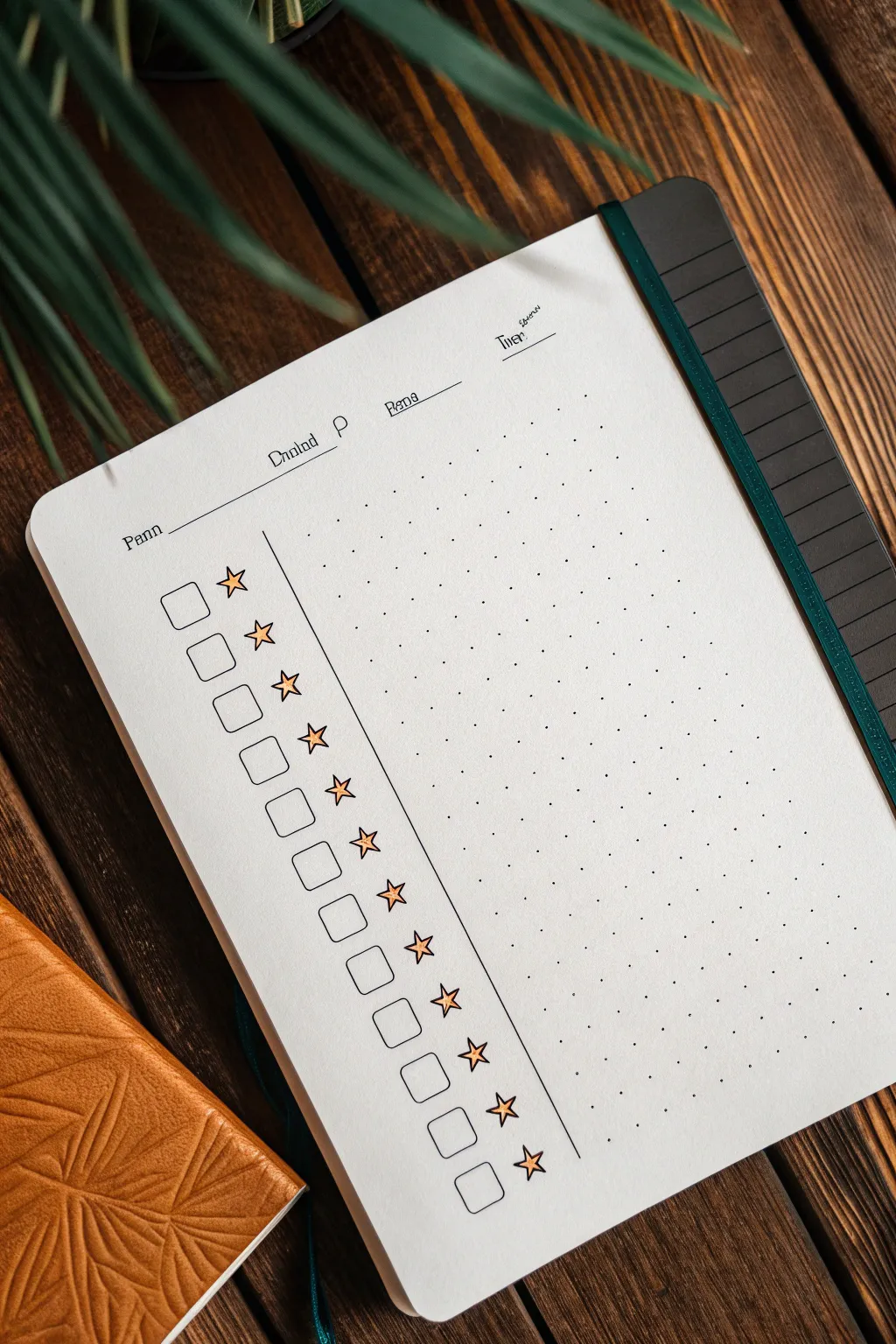 Tiny checklist and tracker doodles with bold boho accents for a clean minimalist planner look