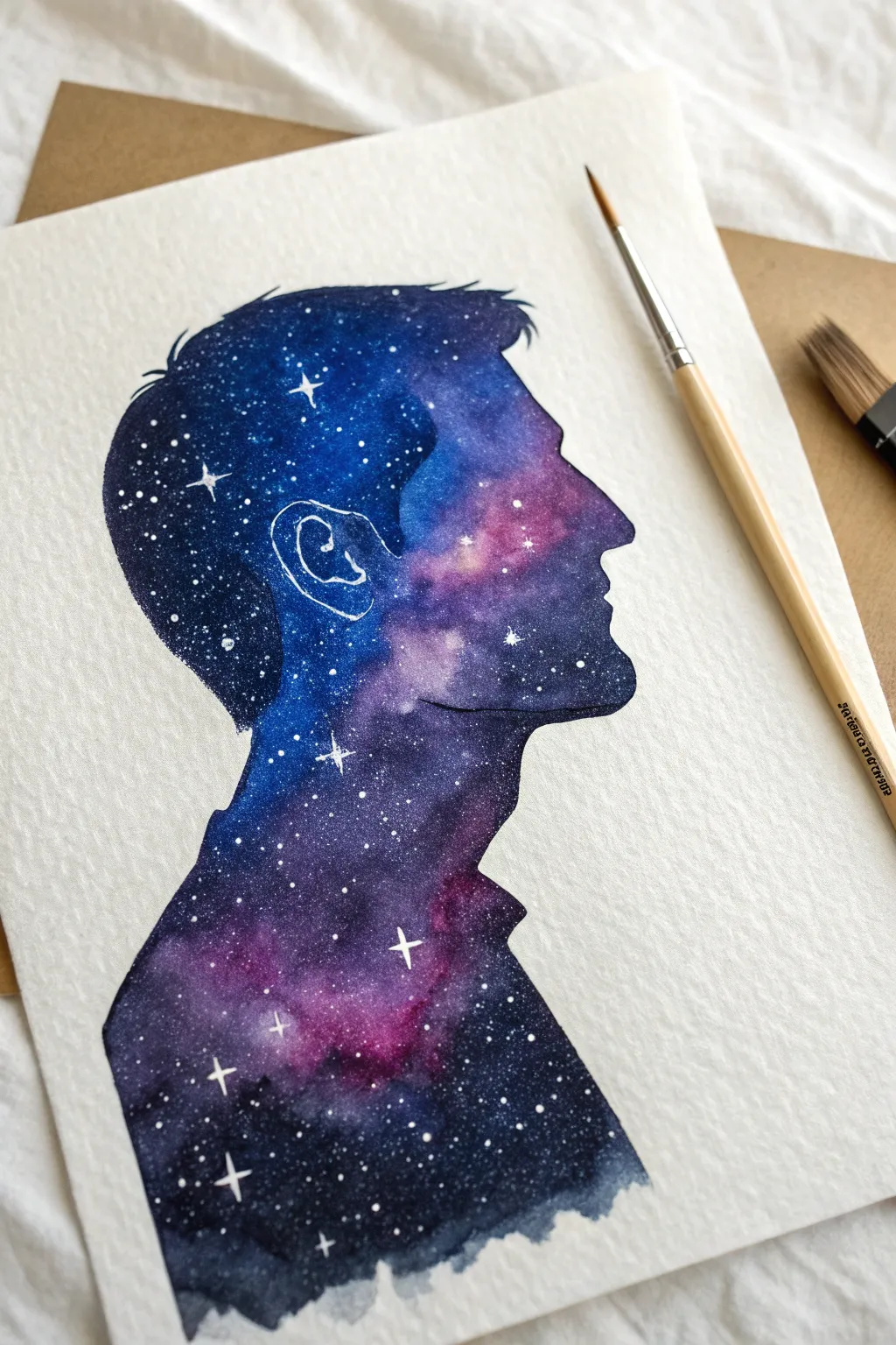 Capture Dad in the stars with this dreamy galaxy silhouette. A stunning and meaningful DIY gift.