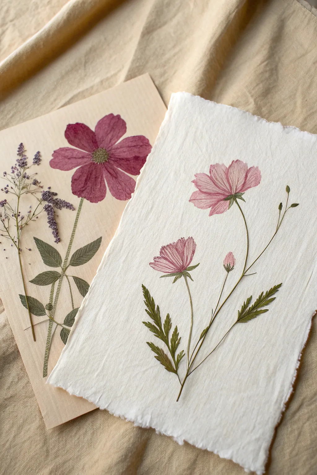 Try ghost printing: bold first stamp beside a delicate second press for airy petal detail