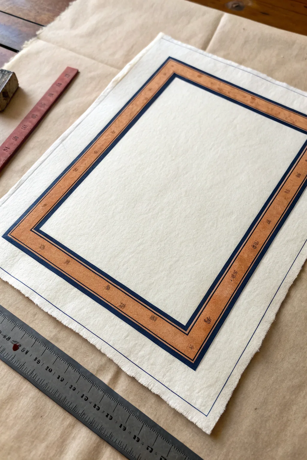 Stepped border frame with layered lines, crisp spacing and bold color for a clean modern look