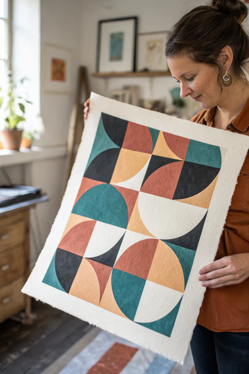 Negative space shape play with bold geometric color blocks for minimalist abstract art inspiration