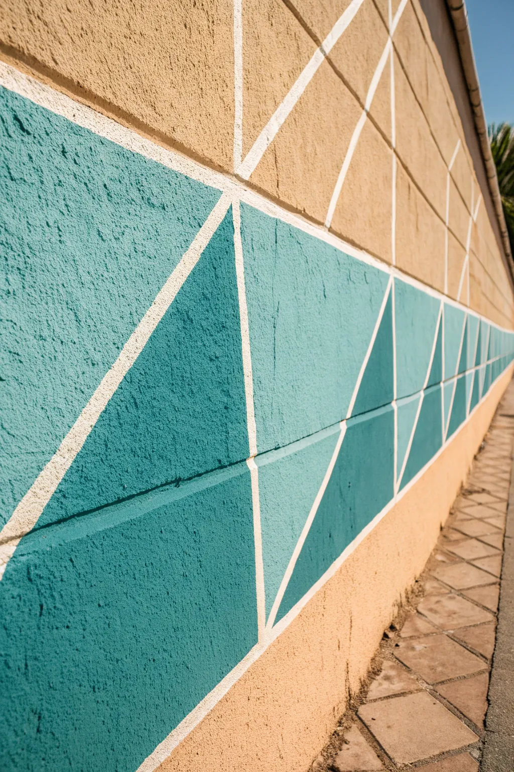 Crisp negative-space outlines turn bold geometric blocks into a clean Scandinavian wall moment.