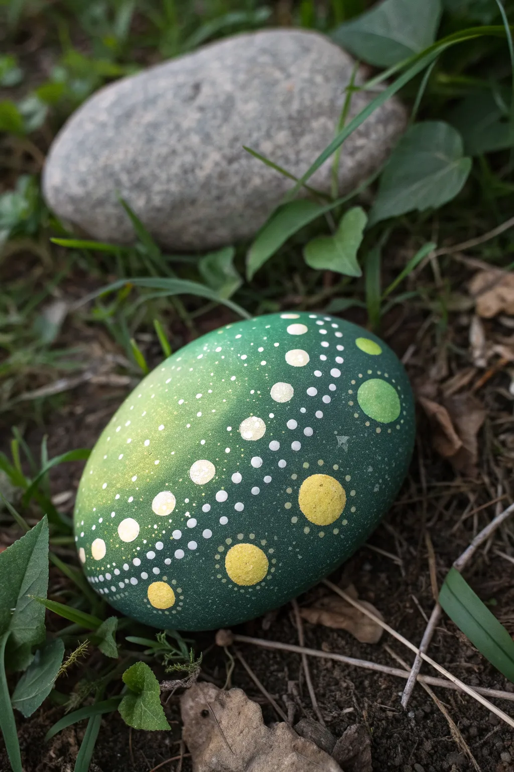 Green-black night sky rock with glowing fireflies for a minimalist, moody, nature-inspired vibe.