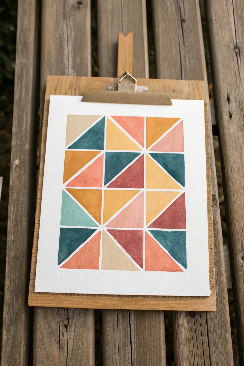 Satisfying masking tape geometry and clean color blocks for your next medium painting session