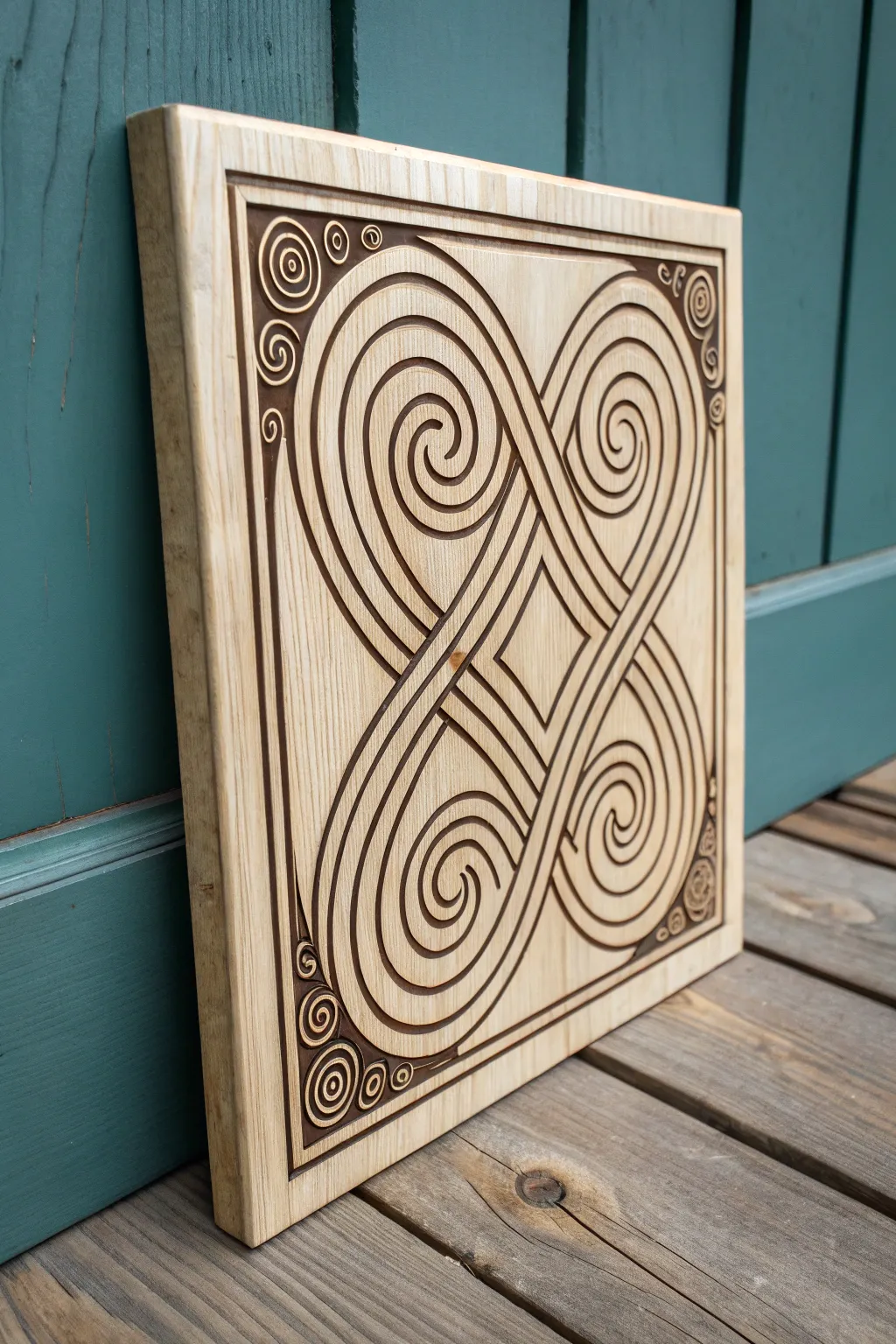 Minimalist wood grain swirls with knot eyes for bold, organic pattern inspiration