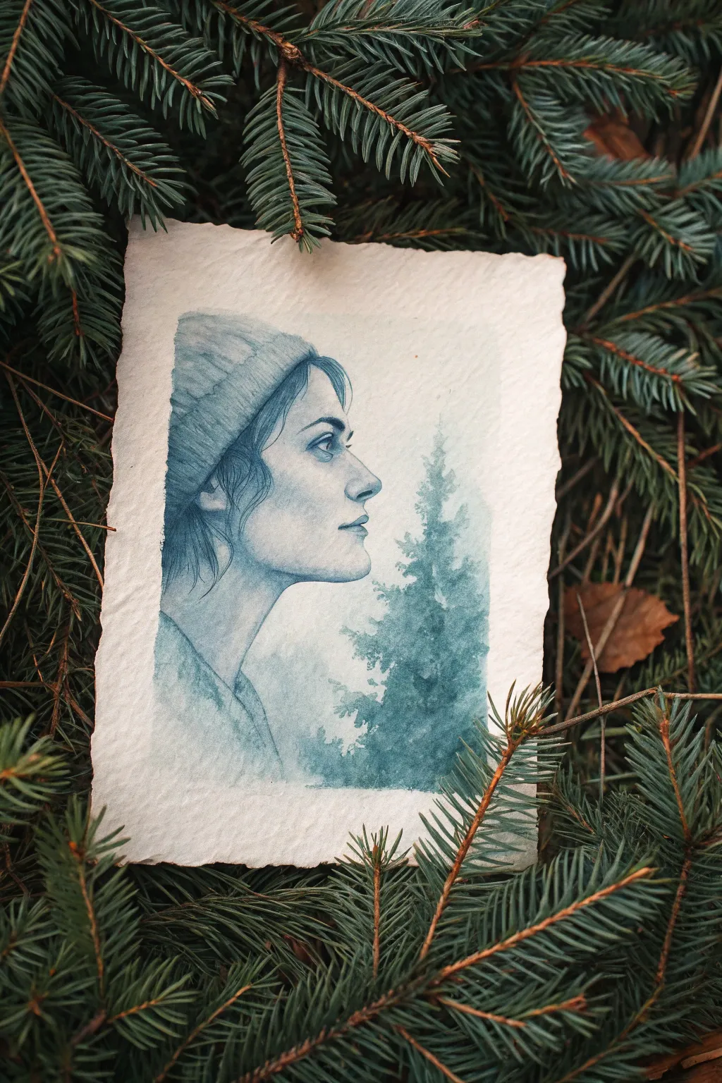 Double-exposure self-portrait idea: an airy silhouette filled with bold nature and city textures