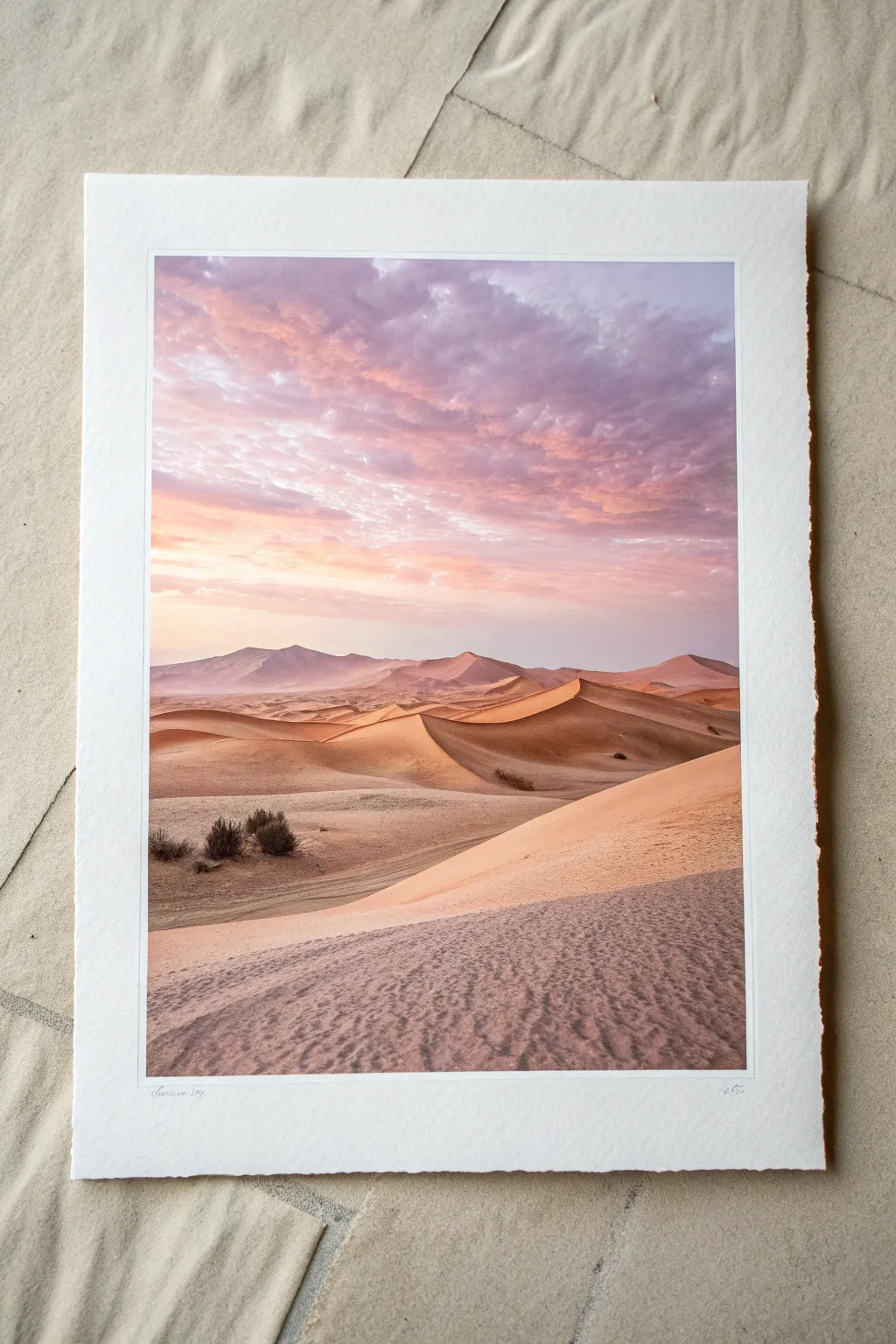 Dreamy desert dune pastels with smooth shadows and warm sky gradients for minimalist boho decor