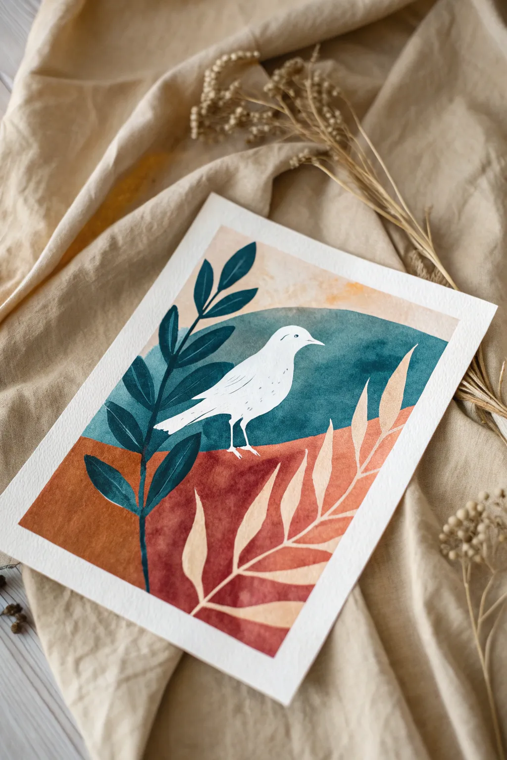 Negative space speed painting: bold shapes create a crisp bird silhouette in minutes