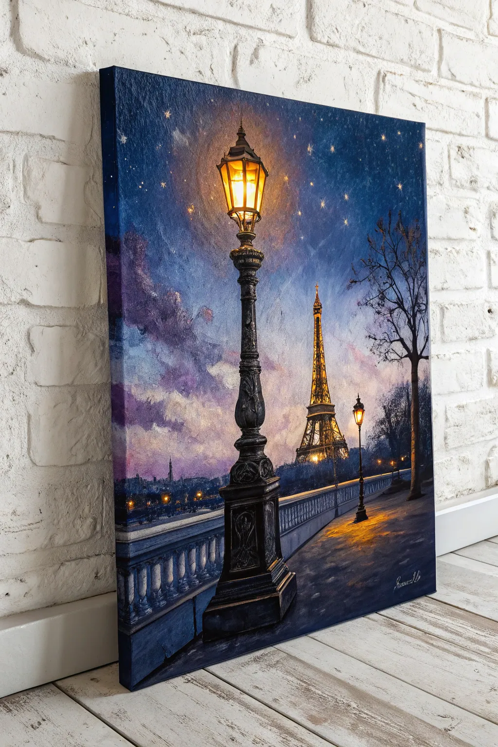 Capture the romance of Paris with this dreamy dusk street lamp painting idea. A perfect Valentine project. 🎨✨