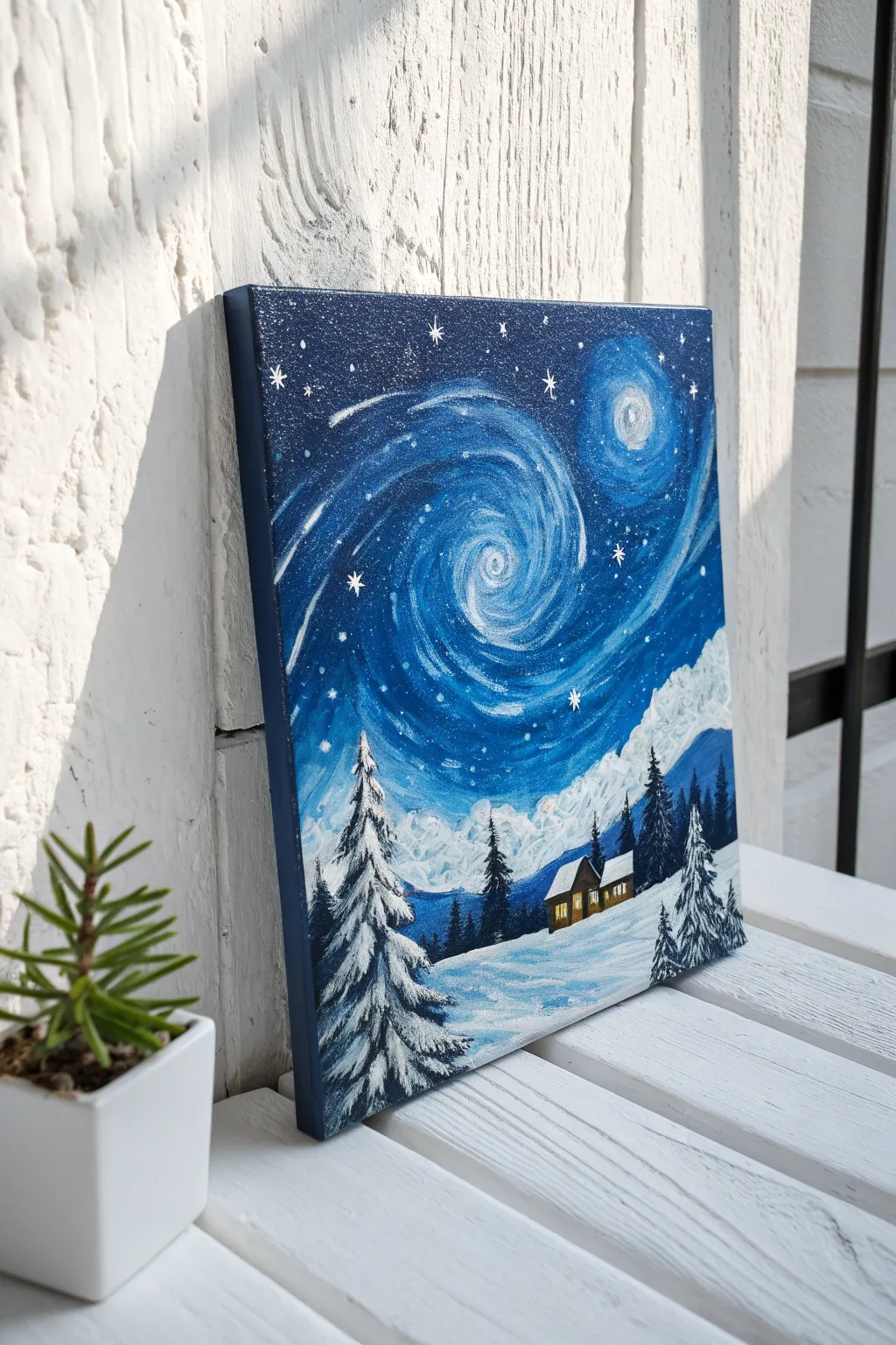 Channel your inner artist with these dreamy textured winter night swirls.