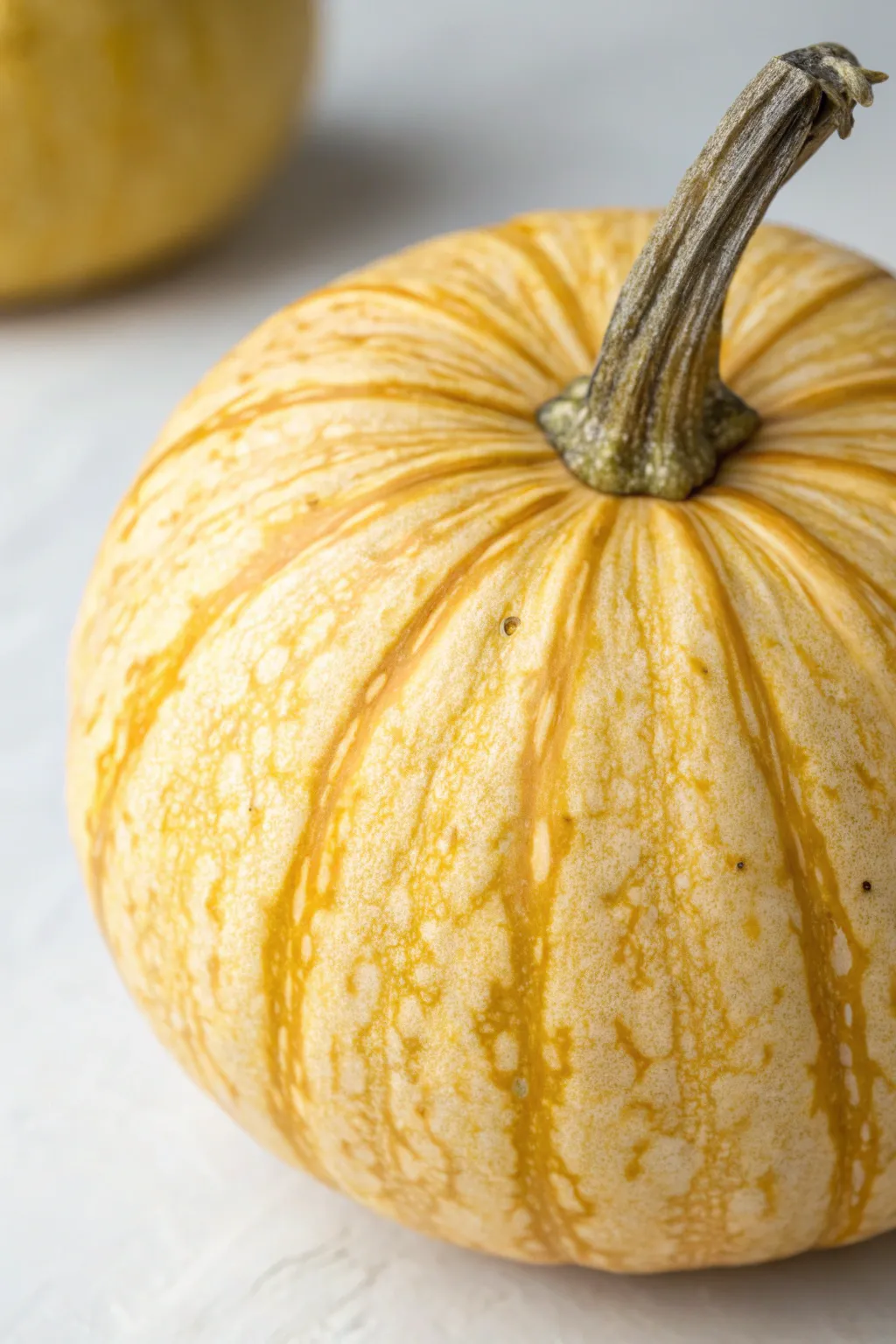 Stippled yellow pumpkin texture for a bold Nordic-minimal look with a soft boho craft feel