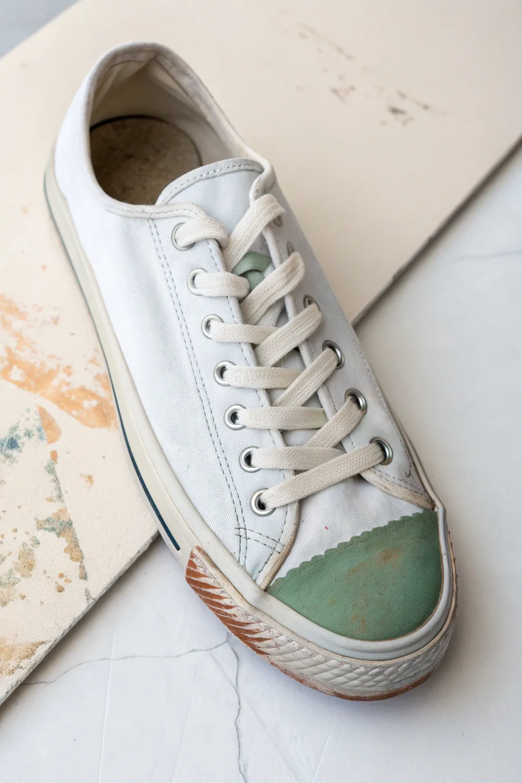 Scuffed to chic: a satisfying acrylic repaint that makes old sneakers look brand new again
