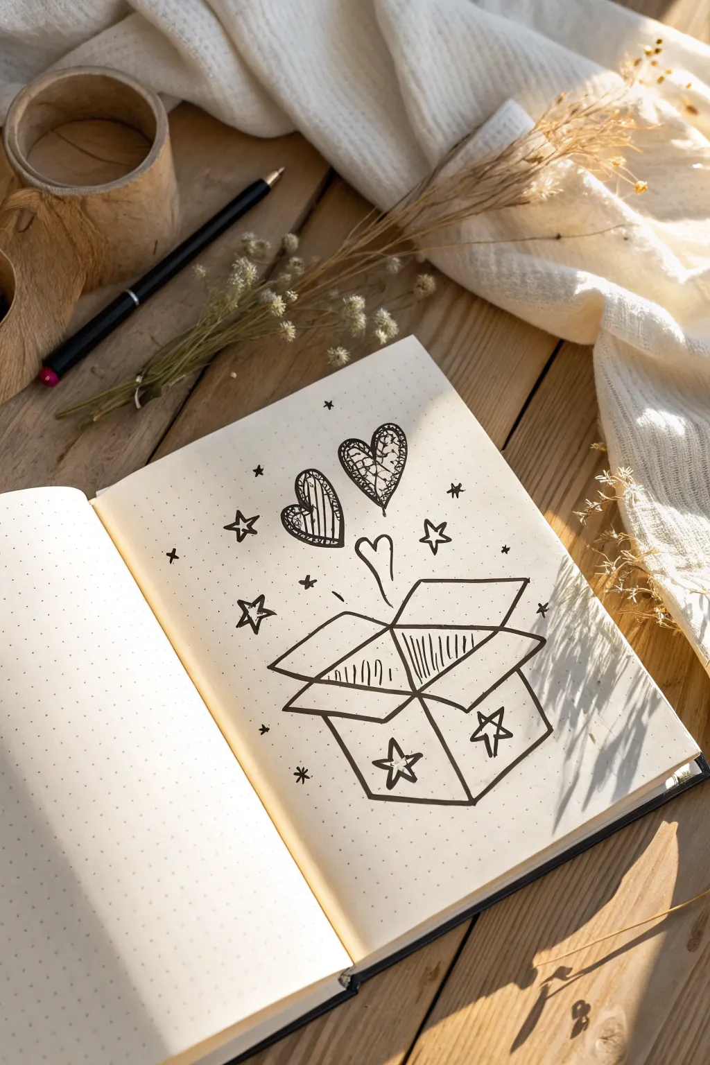 Capture the magic of birthdays with this whimsical and easy surprise box drawing idea.