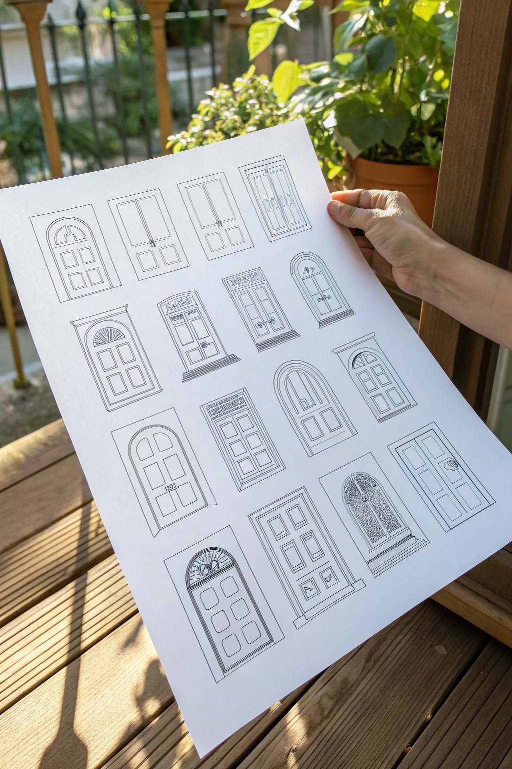 Door Thumbnail Grid Challenge: fill a page with 24 quick door silhouettes to boost your sketch ideas