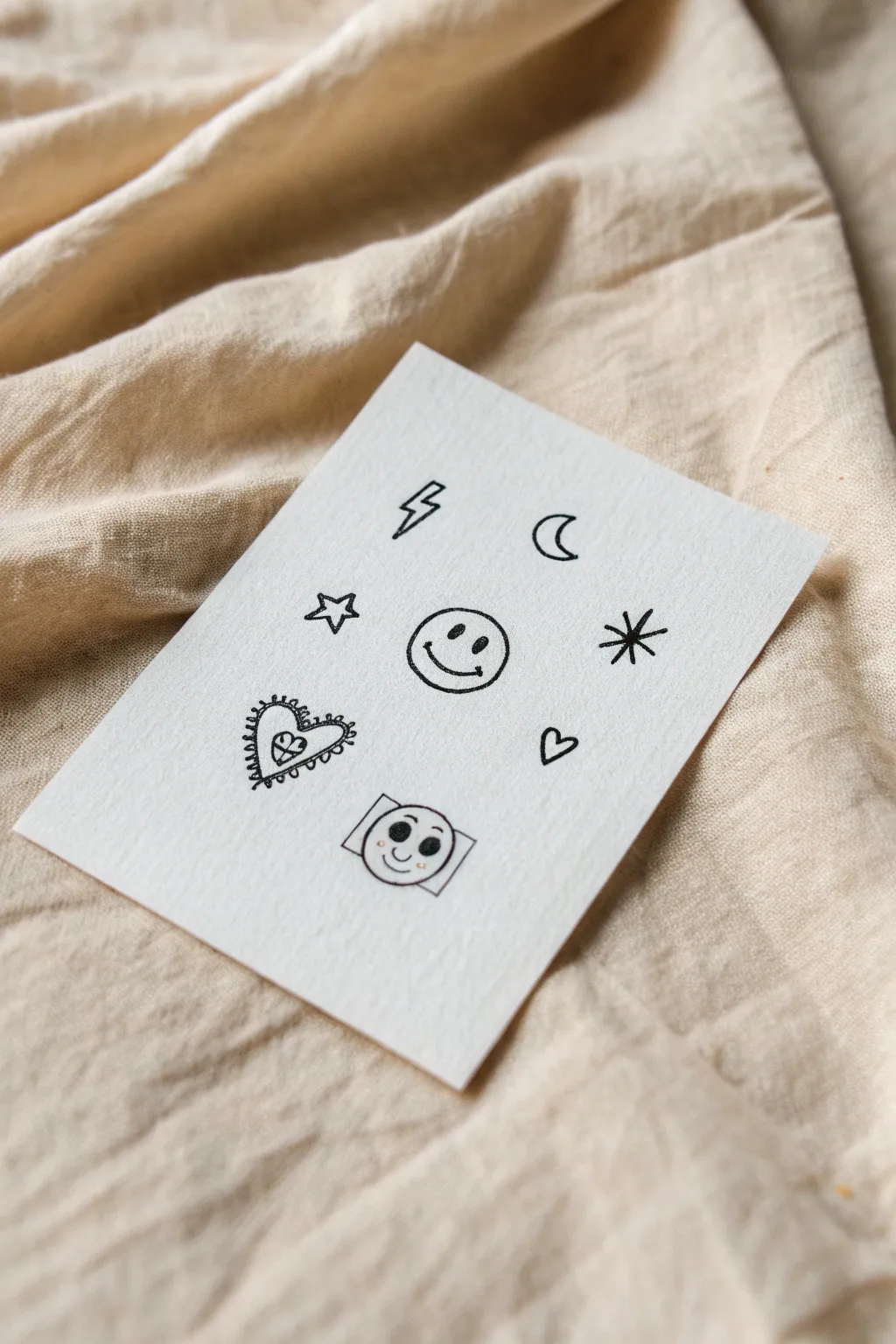 Wonky little flash icons in bold black ink, simple and sweet for easy tattoo drawing ideas.