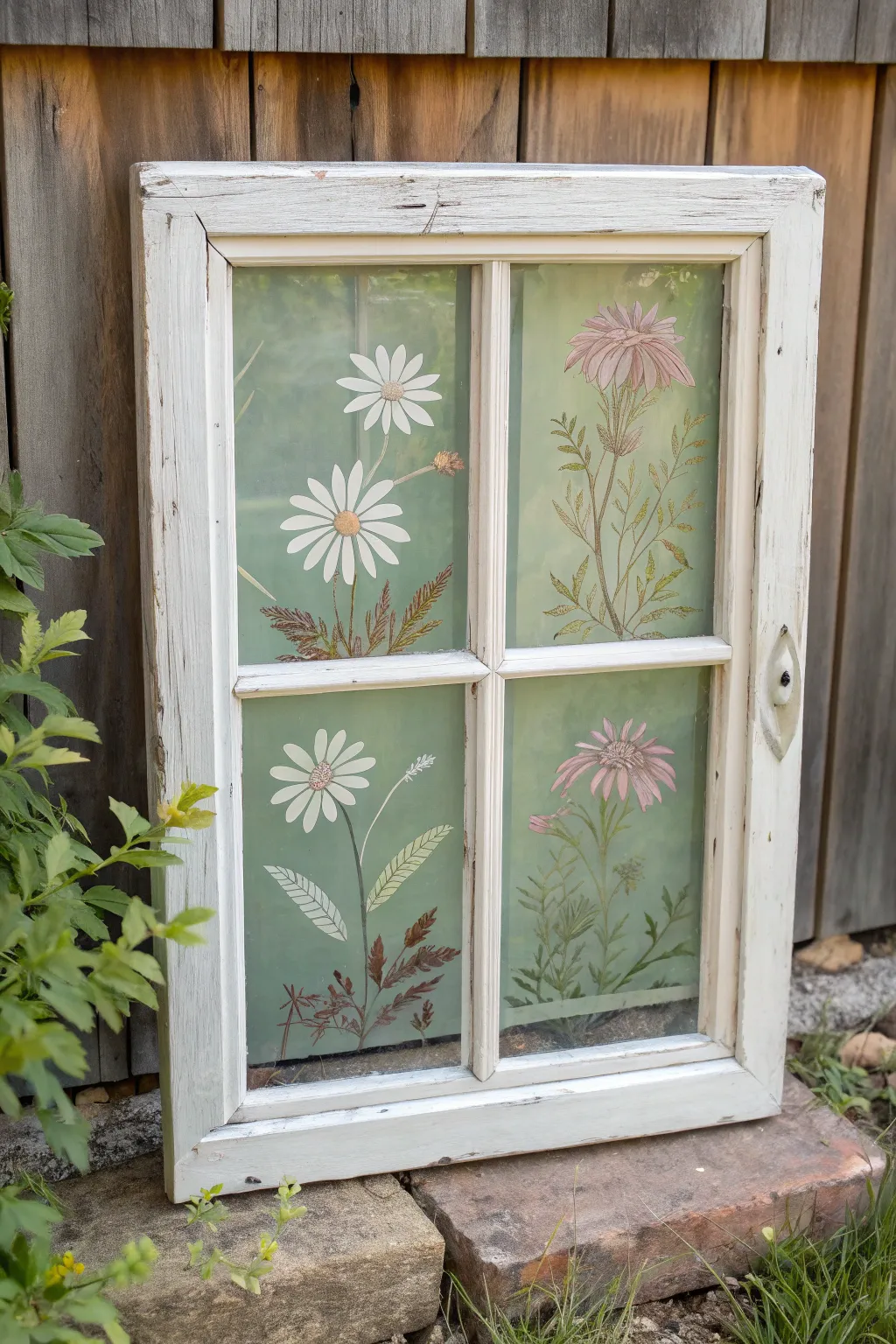 Crisp negative space blooms on a softly washed spring window, minimalist and airy.