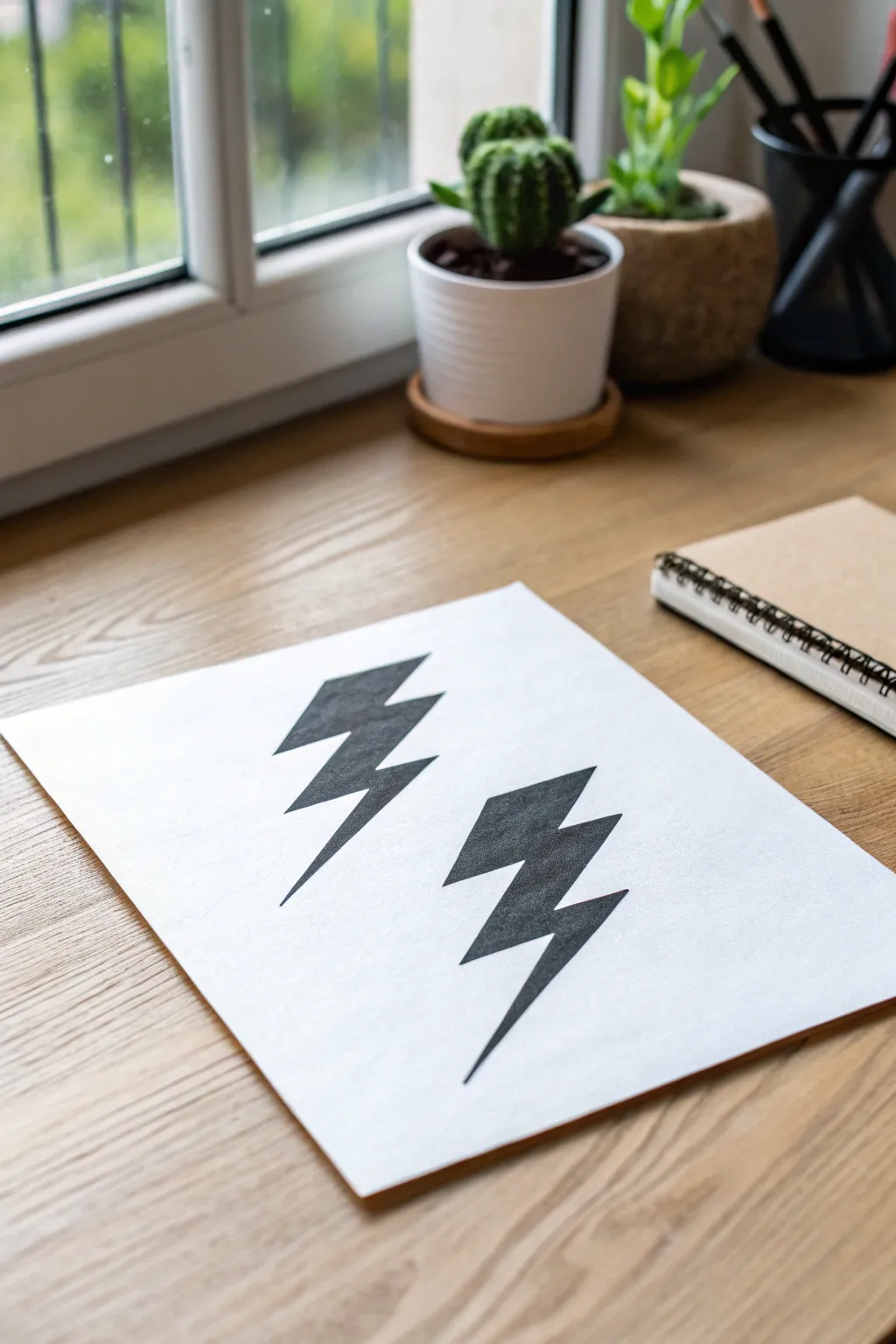 Clean lightning bolt tattoo flash: single-stroke and double-outline, bold and minimal.
