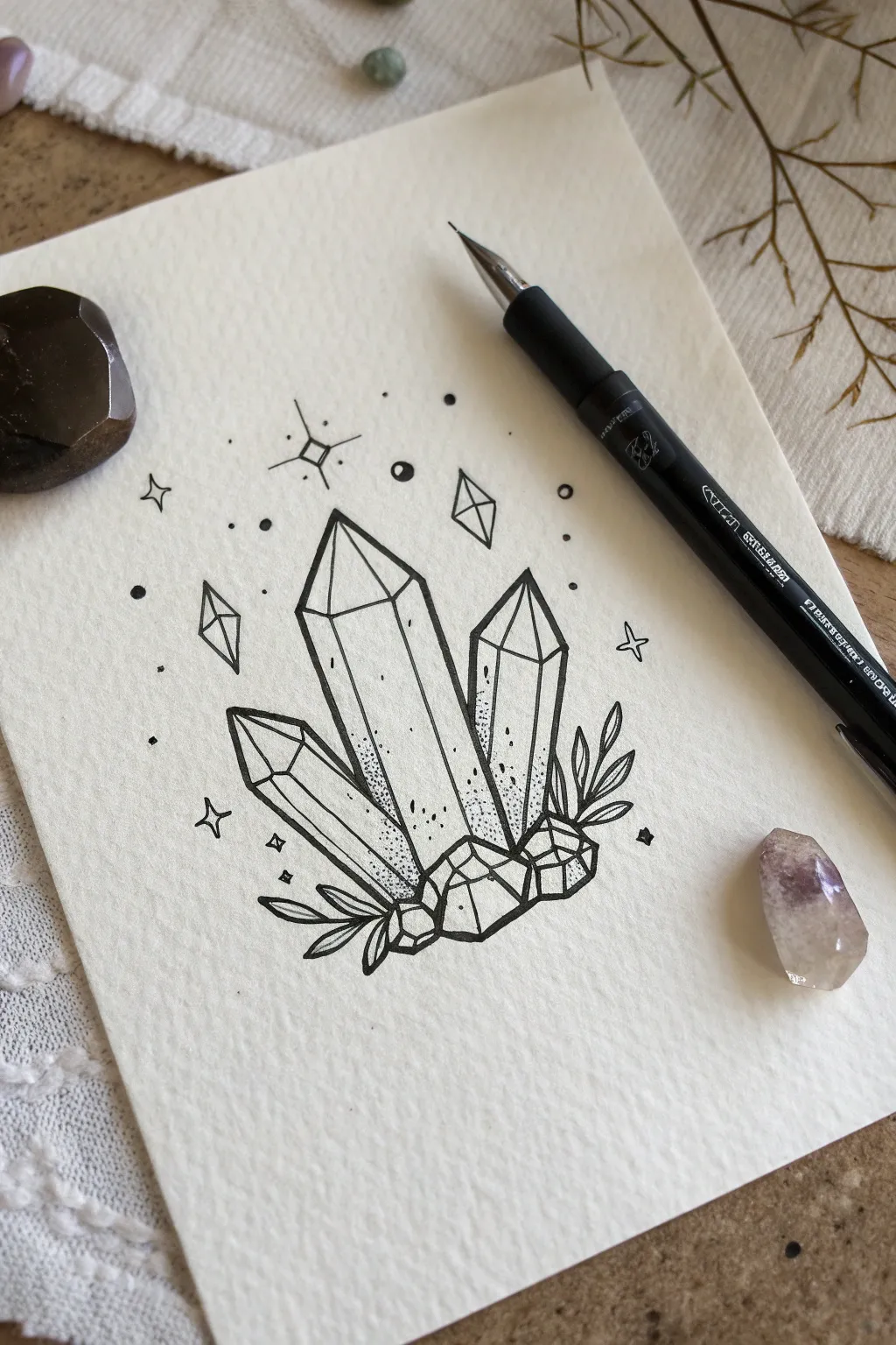 Capture the magic with this simple crystal doodle. A perfect mystical addition to your sketchbook!