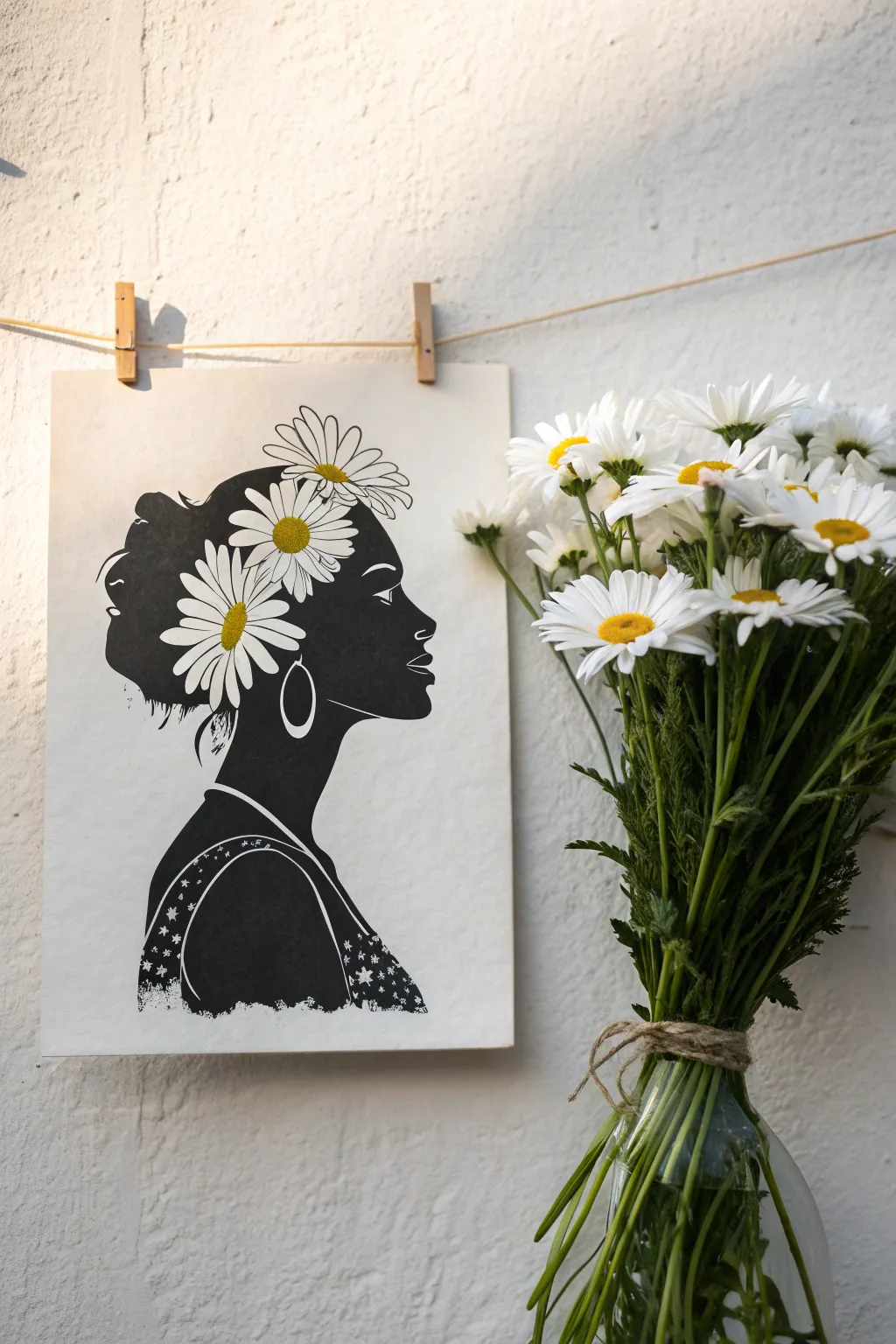 Blend botany and portraiture with this dreamy abstract floral silhouette painting idea.