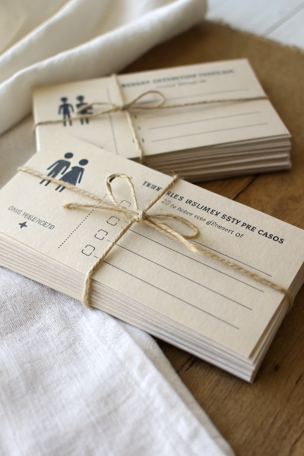 Simple referral coupon cards with boho twine, a clean bonus-entry vibe for raffle drawings